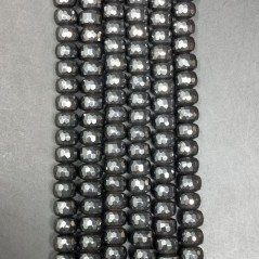 Ematite Naturale Perline Forma Rondelle Sfaccettato 08mm Ematite Naturale Perline Forma Rondelle Sfaccettato 08mm