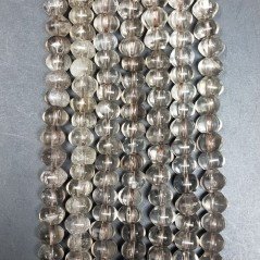 Quarzo Fume Naturale in Perline Forma Rondelle Zucca Liscio Foro Passante 08mm