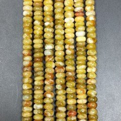 Opale Verde Madagascar Naturale in Perline Forma Rondelle Liscio Foro Passante 06mm