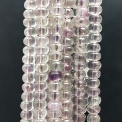 Fluorite Viola Naturale in Perline Forma Rondelle Liscio Foro Passante 06mm