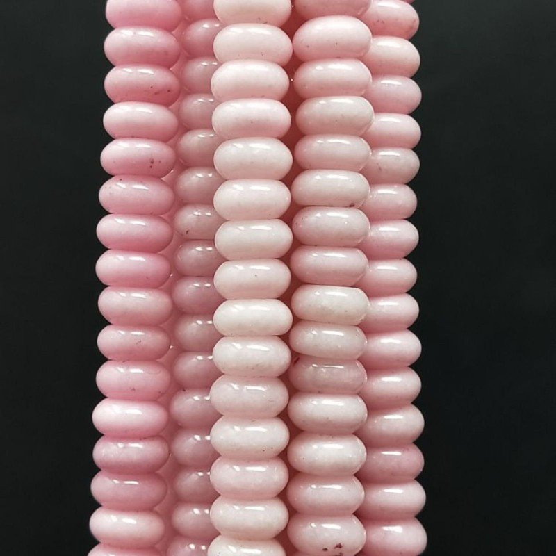 Agata Rosa in Perline Forma Rondelle Liscio Foro Passante 08mm