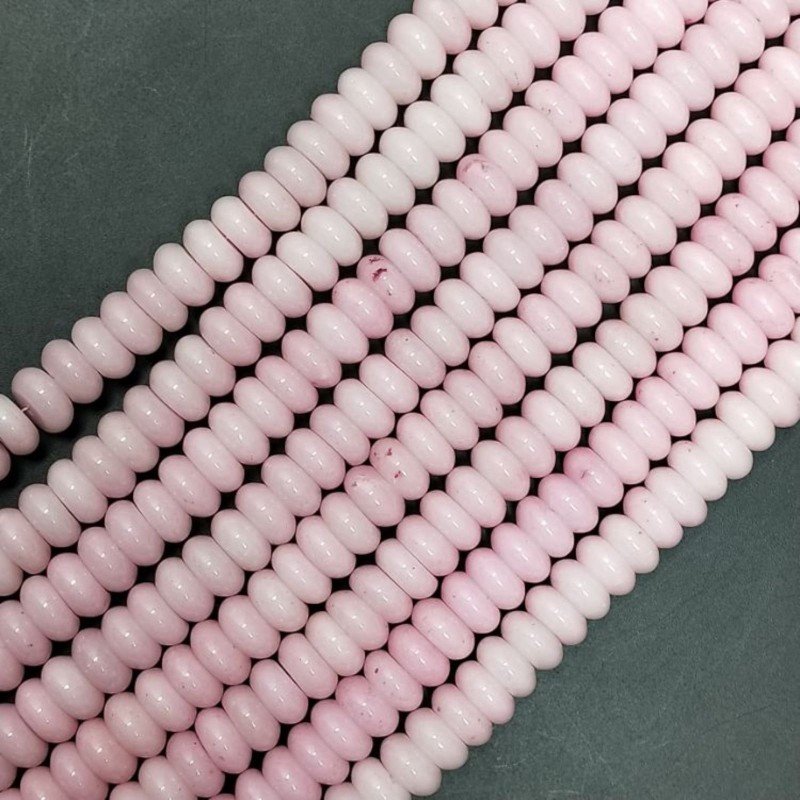 Agata Rosa in Perline Forma Rondelle Liscio Foro Passante 08mm