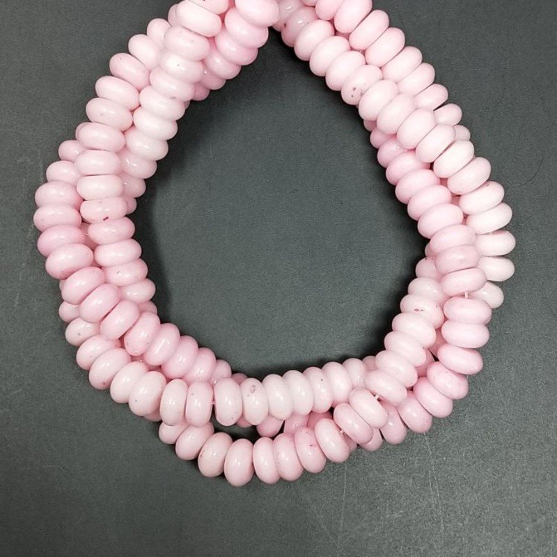 Agata Rosa in Perline Forma Rondelle Liscio Foro Passante 08mm