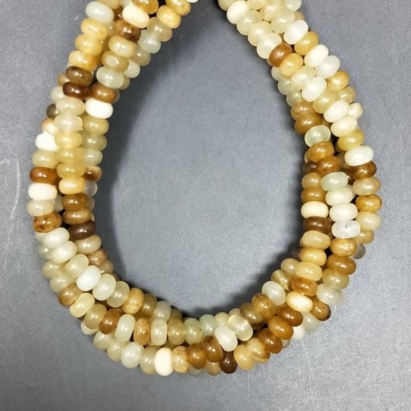Giada Naturale in Perline Forma Rondelle Liscio Foro Passante 06mm