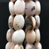 Opale Rosa Naturale in Perline Forma Ovale Piatto Liscio Foro Passante 13x18mm