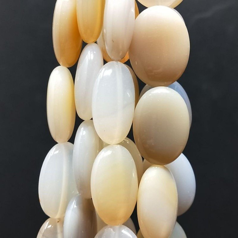 Agata Botswana Naturale in Perline Forma Ovale Piatto Liscio Foro Passante 14X20mm