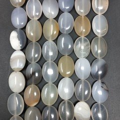 Agata Botswana Naturale in Perline Forma Ovale Piatto Liscio Foro Passante 14X20mm Agata Botswana Naturale in Perline Forma Ovale Piatto Liscio Foro Passante 14X20mm