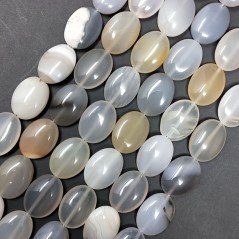 Agata Botswana Naturale in Perline Forma Ovale Piatto Liscio Foro Passante 14X20mm Agata Botswana Naturale in Perline Forma Ovale Piatto Liscio Foro Passante 14X20mm