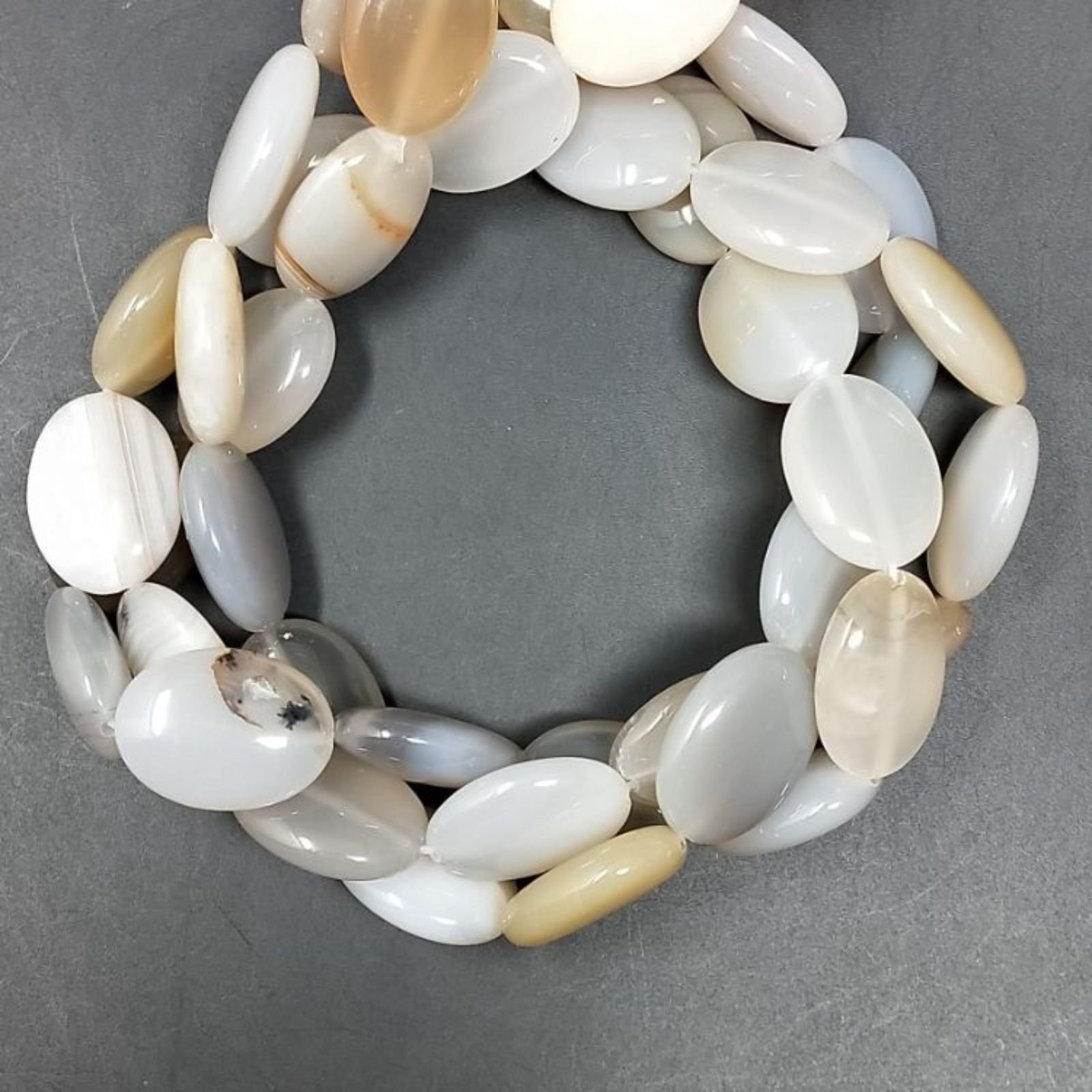Agata Botswana Naturale in Perline Forma Ovale Piatto Liscio Foro Passante 14X20mm