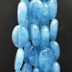Angelite in Perline Forma Ovale Piatto Liscio Foro Passante 12X16mm