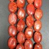 Corallo Madrepora in Perline Forma Ovale Piatto Liscio Foro Passante 12X18mm