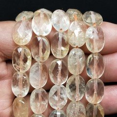 Quarzo Citrino Naturale in Perline Forma Ovale Piatto Sfaccettato Foro Passante 10X14mm
