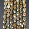 Riolite Naturale in Perline Forma Ovale Piatto Sfaccettato Foro Passante 10x15mm