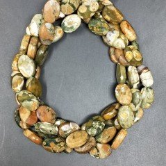 Riolite Naturale in Perline Forma Ovale Piatto Sfaccettato Foro Passante 10x15mm