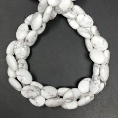 Aulite Bianca Naturale in Perline Forma Ovale Piatto Liscio Foro Passante 10x14mm