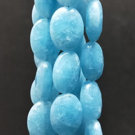 Angelite in Perline Forma Ovale Piatto Sfaccettato Foro Passante 12X16mm