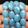 Angelite in Perline Forma Ovale Piatto Sfaccettato Foro Passante 12X16mm