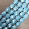 Angelite in Perline Forma Ovale Piatto Sfaccettato Foro Passante 12X16mm