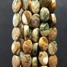 Riolite Naturale in Perline Forma Ovale Piatto Sfaccettato Foro Passante 08x12mm