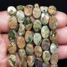 Riolite Naturale in Perline Forma Ovale Piatto Sfaccettato Foro Passante 08x12mm