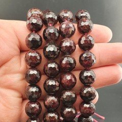 Granato Naturale Perline Forma Tondo Sfaccettato 12mm