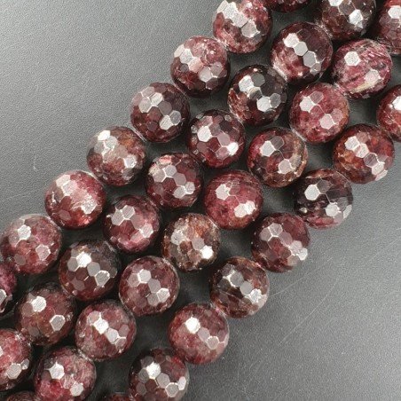 Granato Naturale Perline Forma Tondo Sfaccettato 12mm