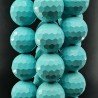 Turchese 6 Fiori Perline Forma Tondo Sfaccettato 20mm