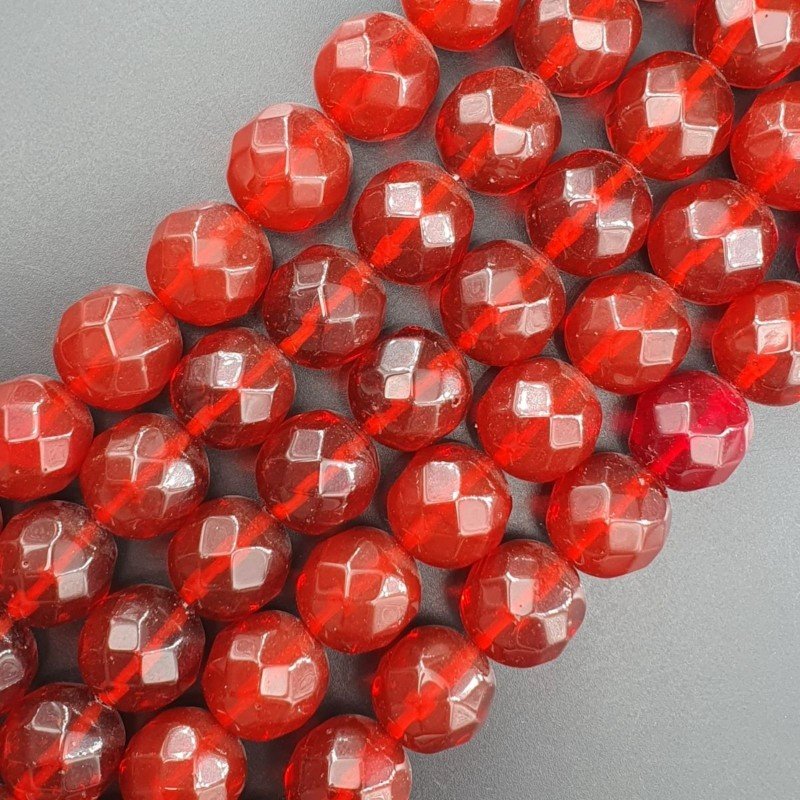 Cristallo Rosso Perline Forma Tondo Sfaccettato 18mm