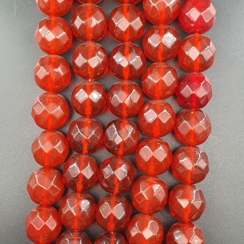 Cristallo Rosso Perline Forma Tondo Sfaccettato 18mm