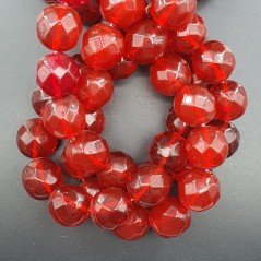 Cristallo Rosso Perline Forma Tondo Sfaccettato 18mm