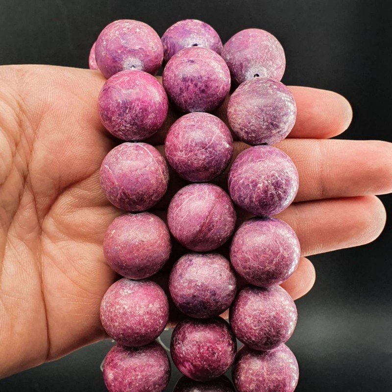 Sugilite Rinforzato in Perline Forma Tondo Liscio Foro Passante 20mm
