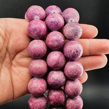 Sugilite Rinforzato in Perline Forma Tondo Liscio Foro Passante 20mm