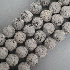 Pietra Lavica Naturale Perline Forma Tondo Liscio 20mm