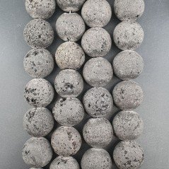Pietra Lavica Naturale Perline Forma Tondo Liscio 20mm