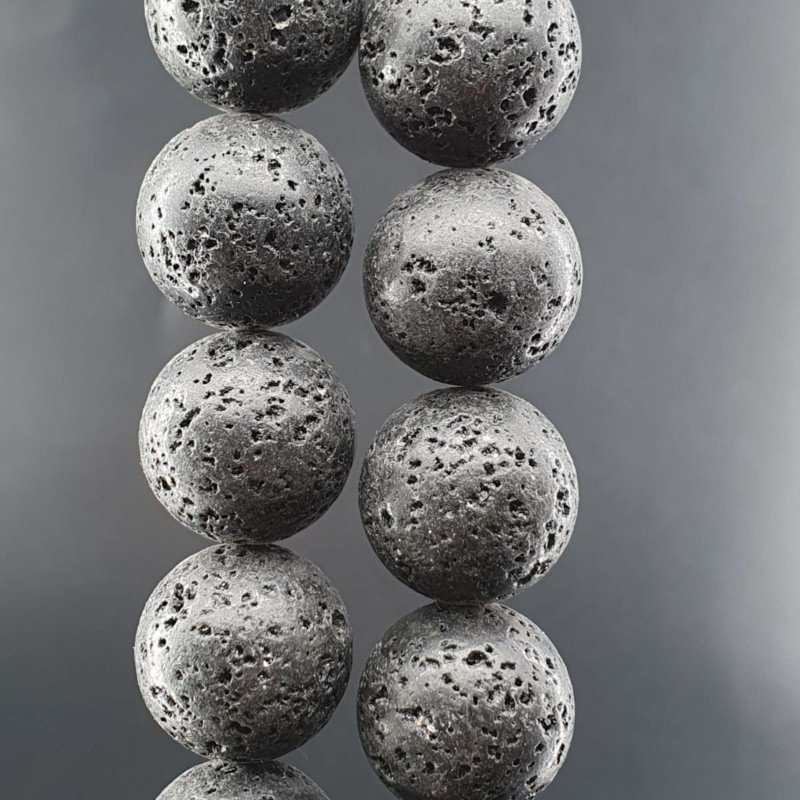 Pietra Lavica Perline Forma Tondo Liscio 18mm