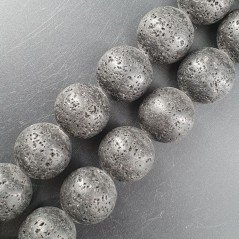 Pietra Lavica Perline Forma Tondo Liscio 18mm