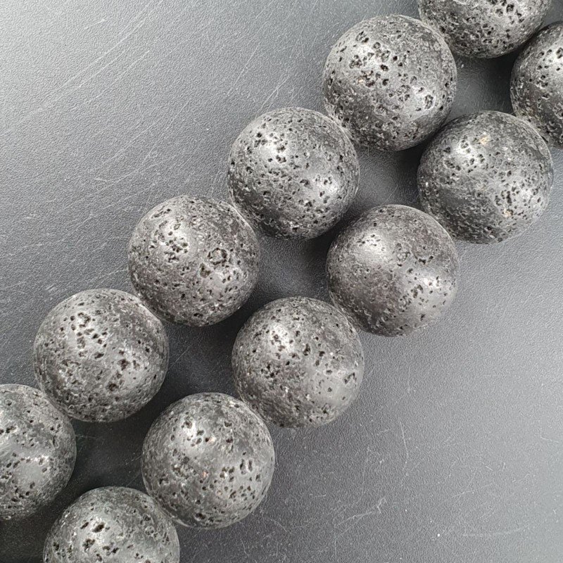 Pietra Lavica Perline Forma Tondo Liscio 18mm