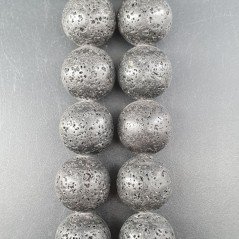 Pietra Lavica Perline Forma Tondo Liscio 18mm