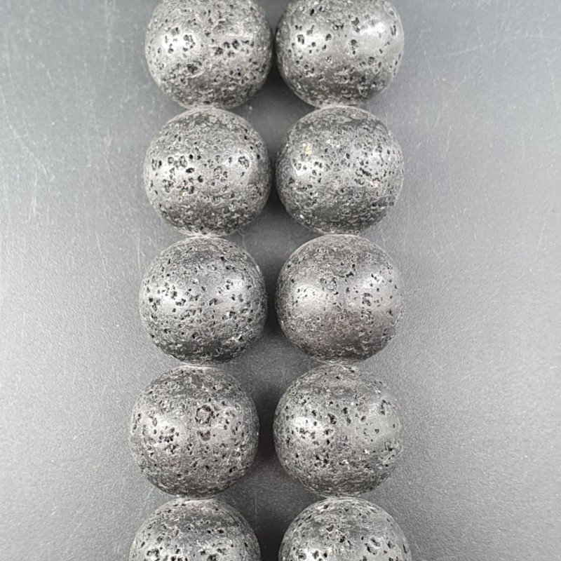 Pietra Lavica Perline Forma Tondo Liscio 18mm