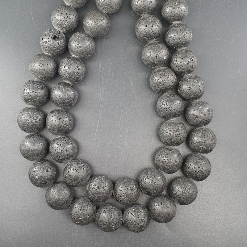 Pietra Lavica Perline Forma Tondo Liscio 18mm