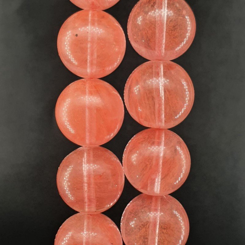Quarzo Cherry Perline Forma Tondo Liscio 16mm