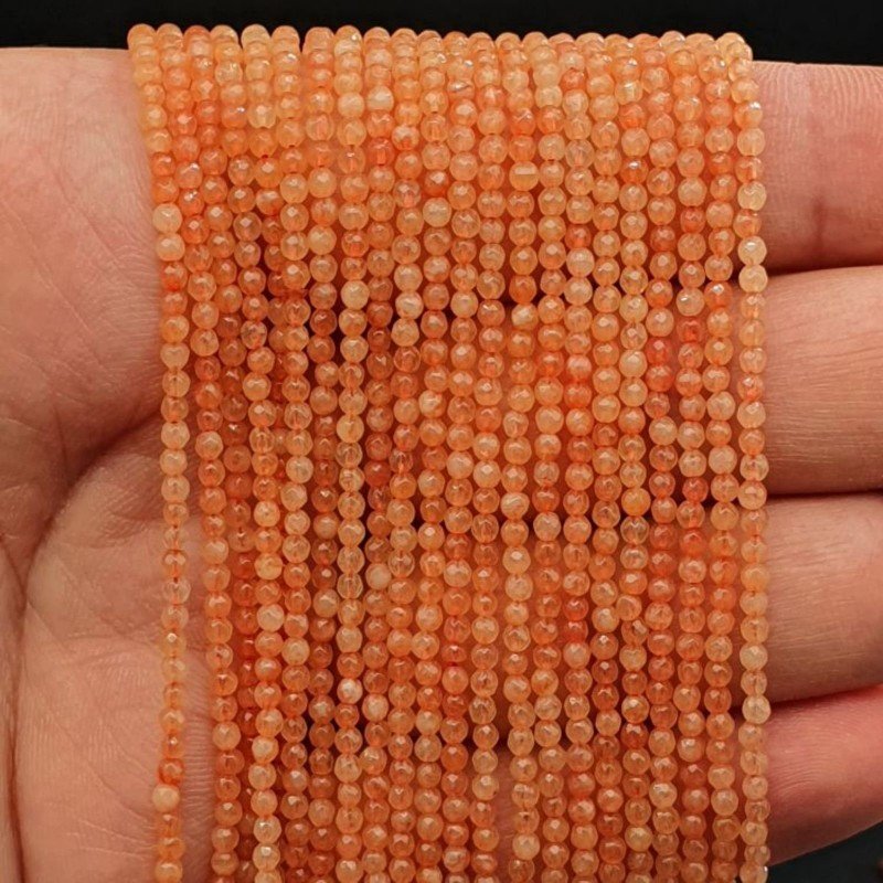 Giada Pesca Perline Forma Tondo Sfaccettato 02mm