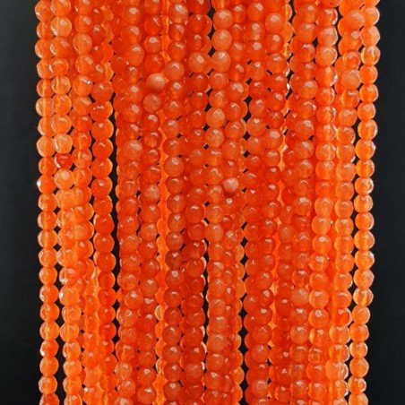 Giada Arancione Perline Forma Tondo Sfaccettato 02mm