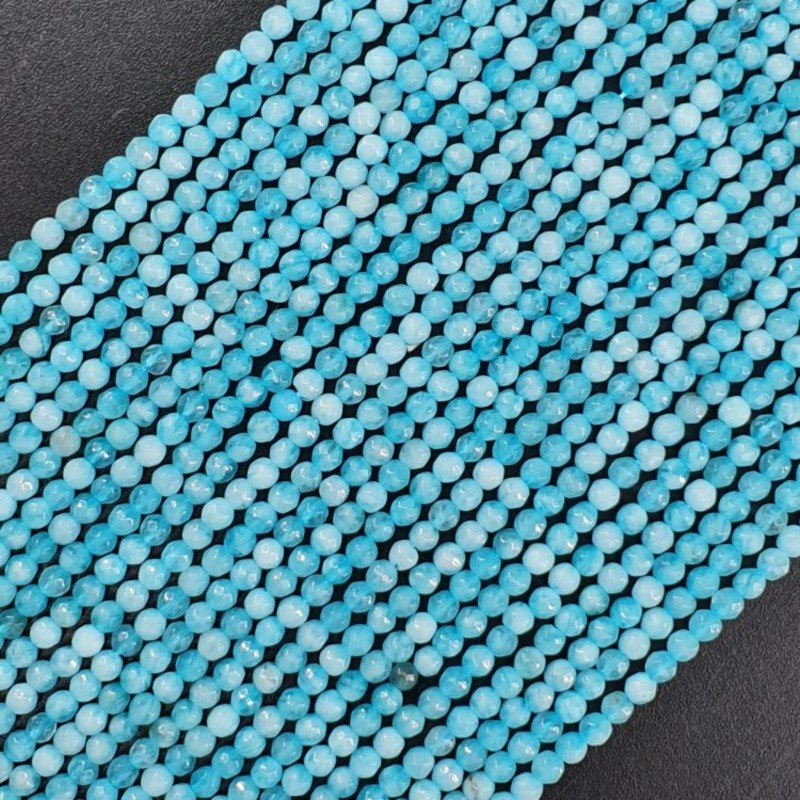 Angelite Celeste Multi Perline Forma Tondo Sfaccettato 02mm
