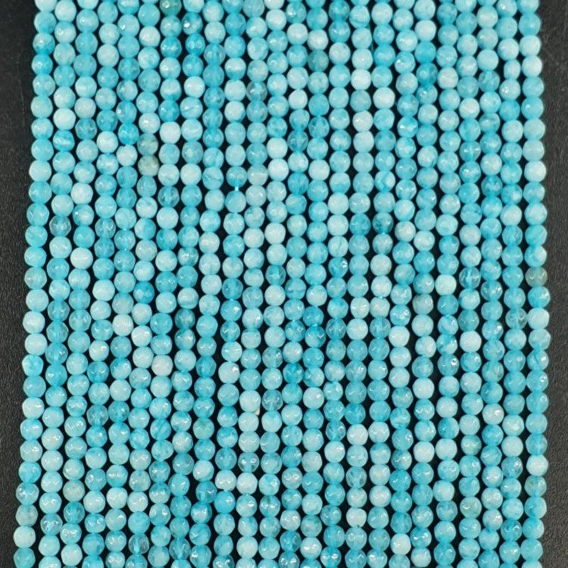 Angelite Celeste Multi Perline Forma Tondo Sfaccettato 02mm