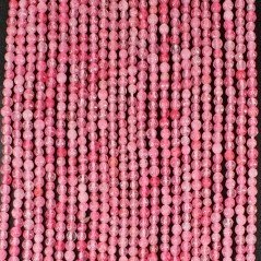 Agata Brasiliana Rosa Scuro Perline Forma Tondo Sfaccettato 02mm