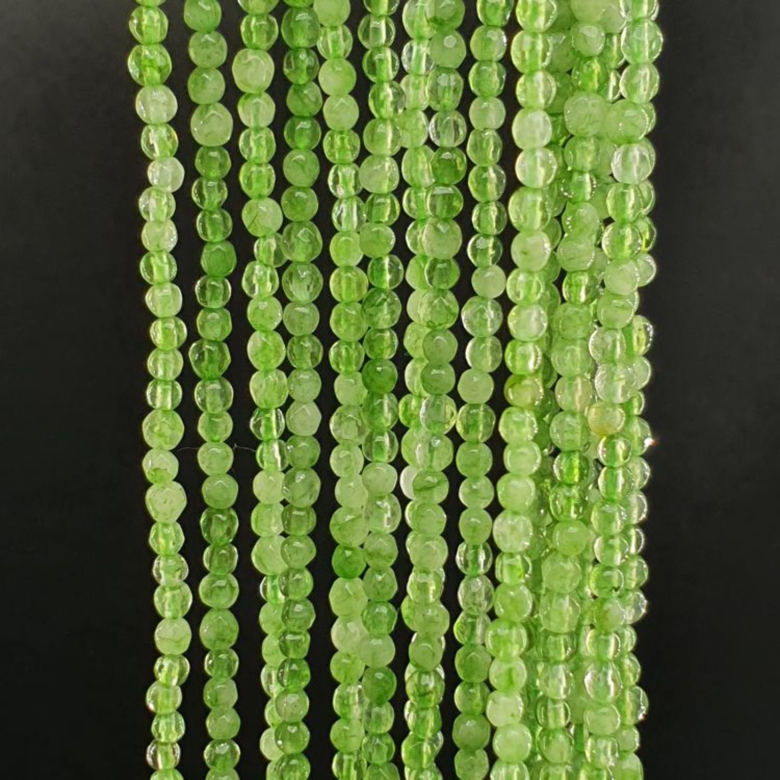 Agata Verde Perline Forma Tondo Sfaccettato 02mm