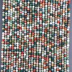 Agata Indiana Multicolore Perline Forma Tondo Sfaccettato 02mm