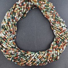 Agata Indiana Multicolore Perline Forma Tondo Sfaccettato 02mm