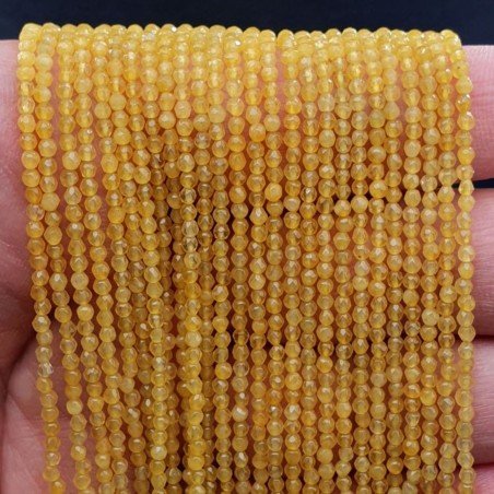 Giada Gialla Perline Forma Tondo Sfaccettato 02mm